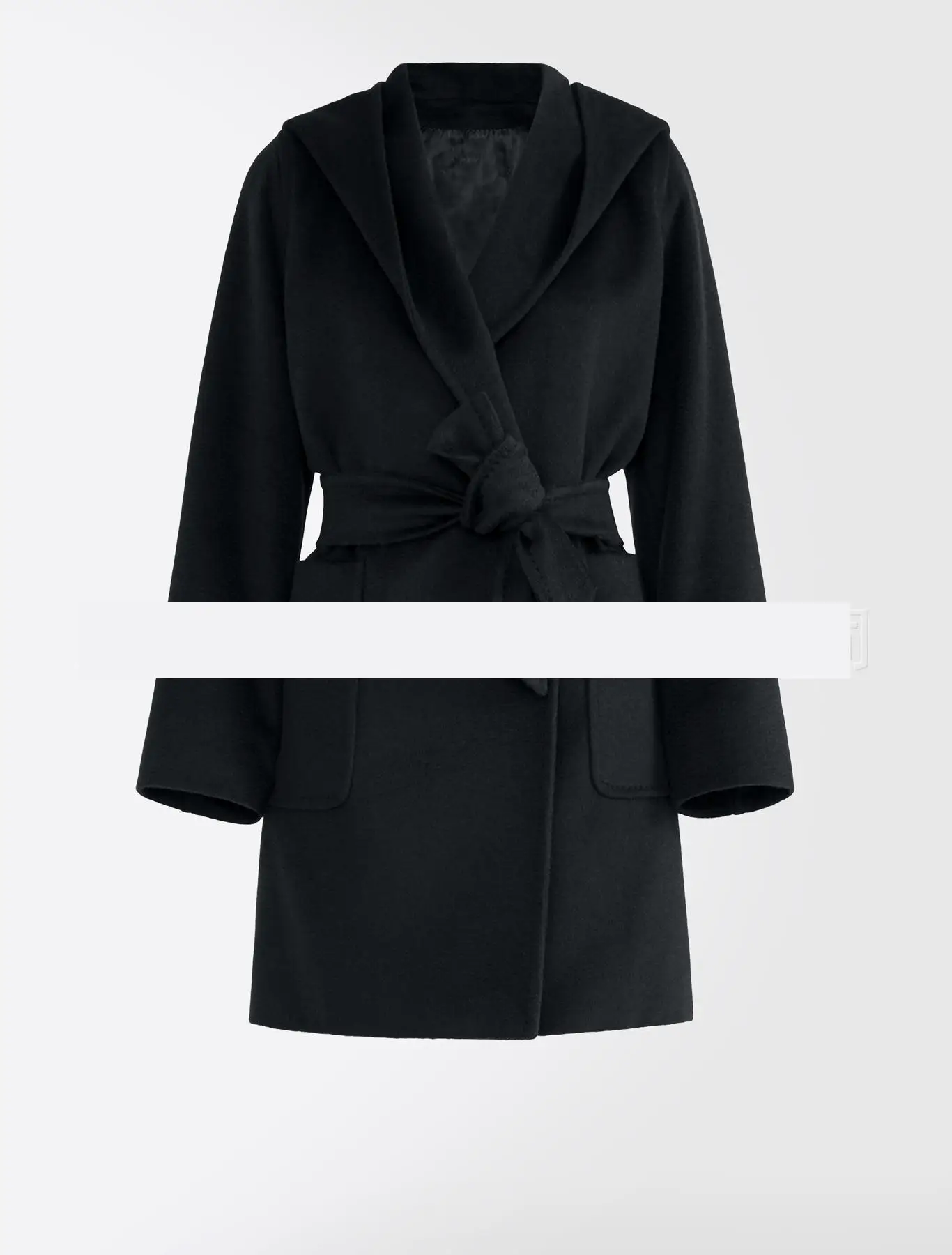 GETSPRING Женское пальто женское Шерстяное Пальто с капюшоном на повязке шерстяное пальто женское черное верблюжье винтажное длинное женское пальто Новая мода - Цвет: Navy blue