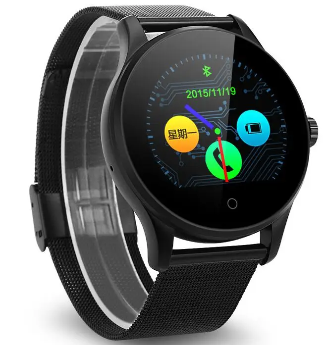 Black Smartcent K88H Смарт-часы HD дисплей монитор сердечного ритма шагомер фитнес-трекер мужские Смарт-часы подключенные для Android IPhone - Цвет: Black