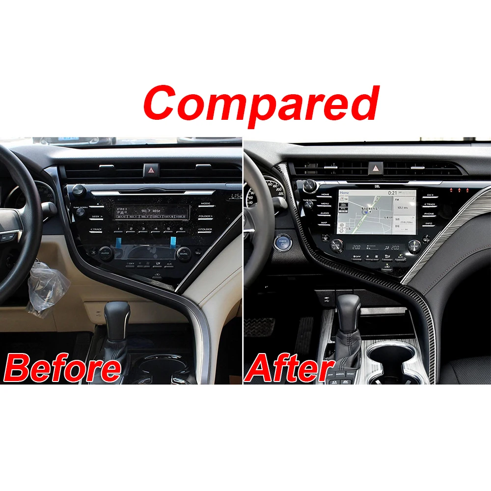 Черная Автомобильная наклейка из углеродного волокна s для Toyota Camry- украшение салона автомобиля Водонепроницаемая декоративная наклейка на автомобиль