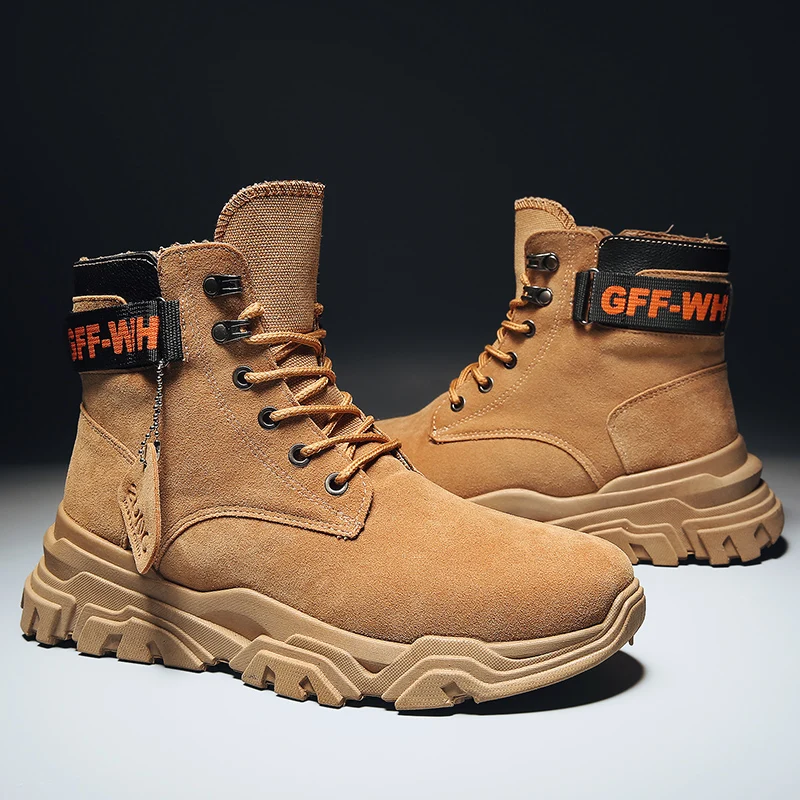 

Vast Wave Suede Leather With Webbing Men's Military boot Male Shoes Safety Motocycle Boots Army Boot Mens Soldier Ankle Boot