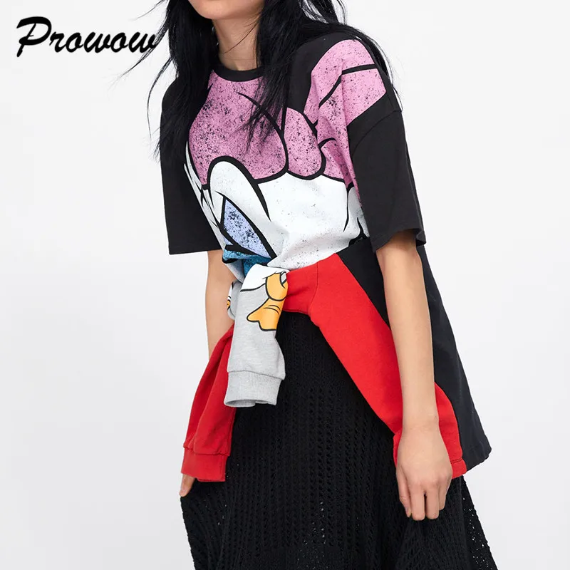 Модная Летняя женская футболка Harajuku в уличном стиле с героями мультфильмов, с рисунком Микки Мауса; комплект из хлопка; одежда с овальным вырезом; свободные Повседневное уличная топы размера плюс