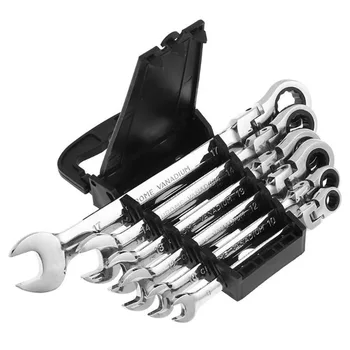 

6 Pcs Multi Use Two Head Activity Ratchet Gear Wrench Set Flexible Open End Wrenches Repair Tools To Bike Torque Wrench Spanner