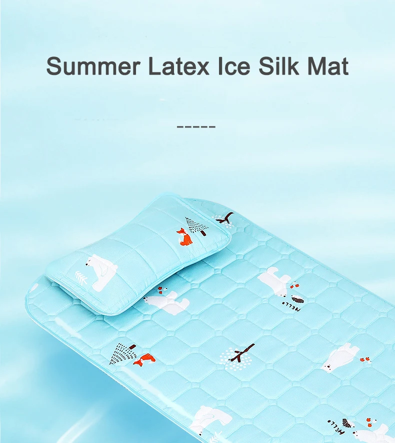 Bebê de Refrigeração Esteira para Cama com Travesseiro Babyinner Berço Esteiras Verão Crianças Látex Gelo Seda Almofada Dormir Colchão Conjunto 2 esteira para cama com travesseiro crianças látex