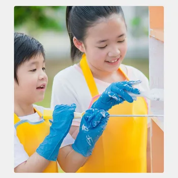 

Safety Gloves In stock 20/40 pc Children Disposable Gloves Elastic Latex Sanitary Drawing Protective Glove drop shipping ##4