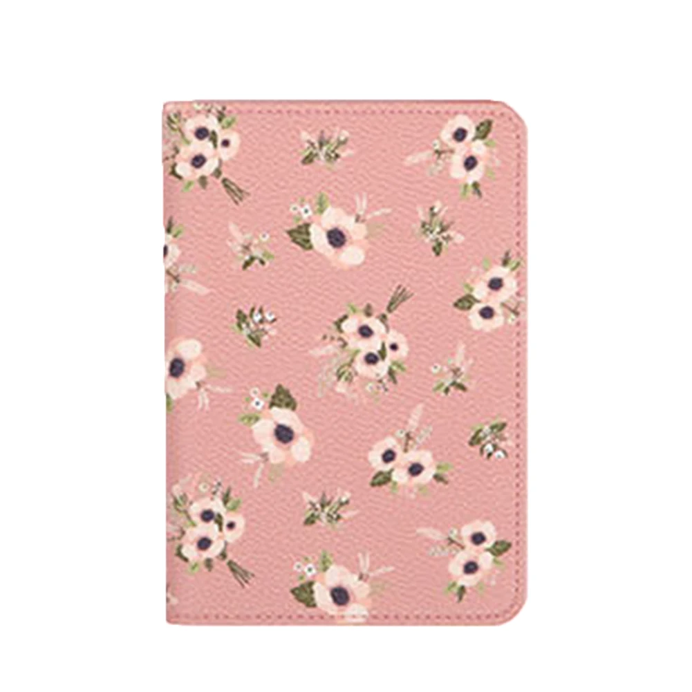 pink flower Обложка для паспорта милые маленькие животные и плантавель ID держатель зажим для паспорта короткий набор для паспорта держатель чехол для паспорта - Цвет: pink flower