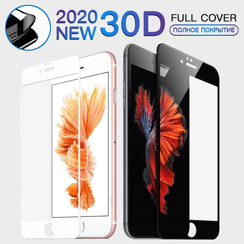 30D Sofe Edge полное покрытие закаленное стекло для iPhone 11 Pro X Xr Xs Max Защита экрана 7 8 Plus 6