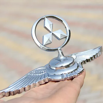 

For Mitsubishi Logo L200 Pajero RALLIART ASX Lancer 9 10 Outlander Eclipse Head Front Badge Car Metal Chromed Emblem Sticker