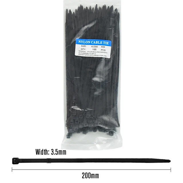 Lot De 100 Attaches Zipper Pour Câbles - Fixation à Vis, Organisateur Fil Blanc Et Noir