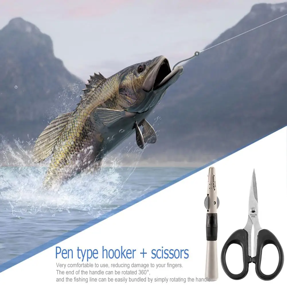 

Manually Pen-type Binder Hook Tier Fishing Line Tying Tool Scissors Line Cutter Fishing Tackle Accessiories
