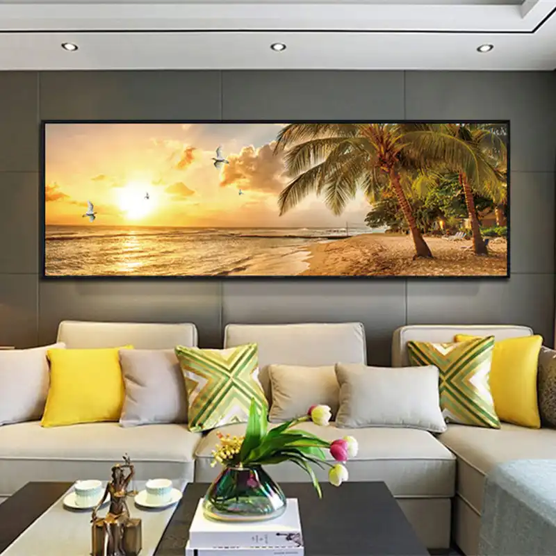 Download Cena da praia da lona arte da parede For Android Free Cena Da Praia Da Lona Arte Da Parede