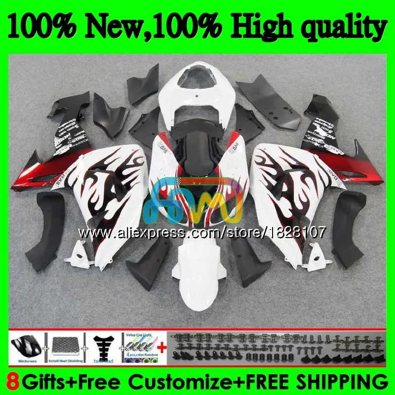 Корпус для KAWASAKI ZX 10 сотрудников отдела исследований ZX-1000 ZX-10R ZX1000 CC 06 07 16BS. 40 ZX 1000CC ZX 10R ZX10R 06 07 2006 2007 обтекатель комплект Красный Пламя
