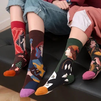 

OUR TANKS Autumn/Winter New French Fashion Socks Literary High Quality Personality Women's Socks Character Women's Tube Socks
