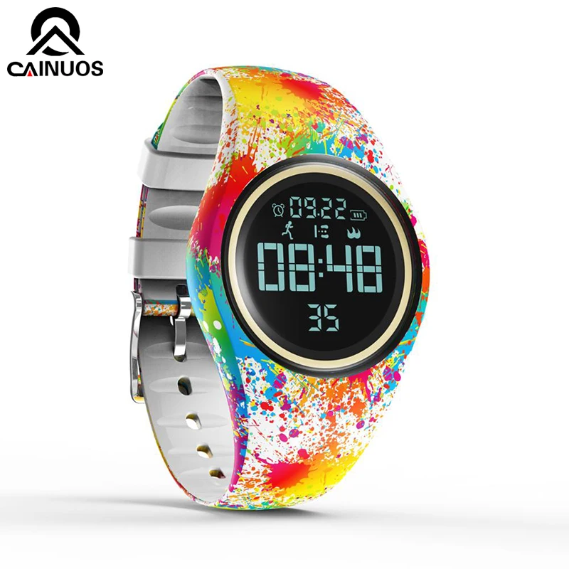

CAINUOS Top Brand Color Sport Fitness Women Smart Watch Heart Rate Monitor Blood Pressure Motion Detection Creative Watch