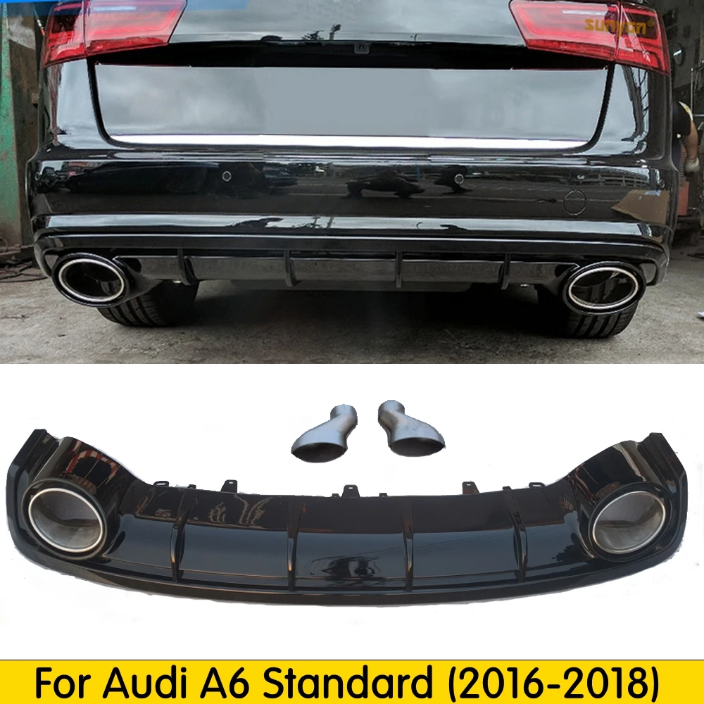 А6 диффузор губа на задний бампер с выхлопной трубы глушителя для Audi A6