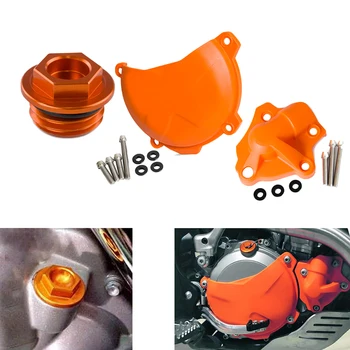 

H2CNC Motorcycle Water Pump Guard Protector Clutch Cover Oil Fuel Filler Cap For KTM FREERIDE 350 XCF-W SIX DAYS XC-F 250