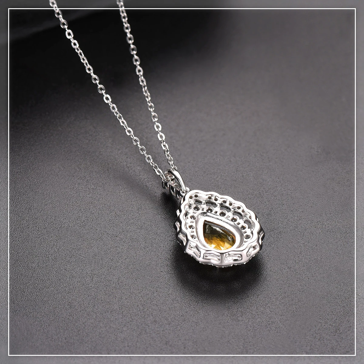 Hutang 1.70ct цитрин груша кулон натуральный драгоценный камень Твердые стерлингового серебра 925 ожерелье изящные элегантные ювелирные изделия для женщин Новинка
