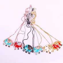 12 шт, позолоченный гальванический эмаль CZ слон соединитель звено цепи браслет для женщин девушек