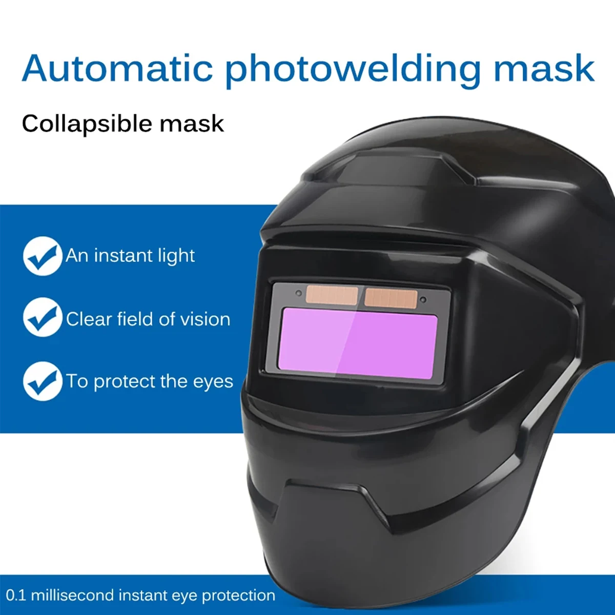 Welding Helmet Welder Mask Chameleon Large View True Color Solar Power Auto Darkening Welding Safety Cap For Arc Weld Grind Cut