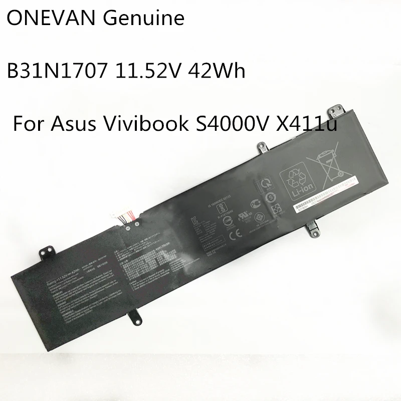ONEVAN натуральная B31N1707 Аккумулятор для ноутбука ASUS VivoBook S14 S410UQ S410UN S41OUN S4100V S4100VN S4200U X411UA X411UF X411UN X411UQ