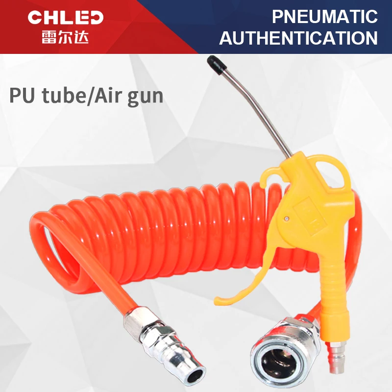 

Pneumatic car Air Blowing Gun Blow Dust Clean PU Air Compressor Telescopic Spiral Hose Sprcouing Tube Flexible Air Tool Pipe
