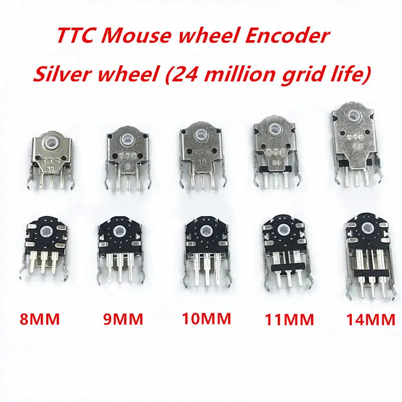 5pcs New Ttc Mouse Wheel Encoder White Core 24 Million Grid Life 8mm ...