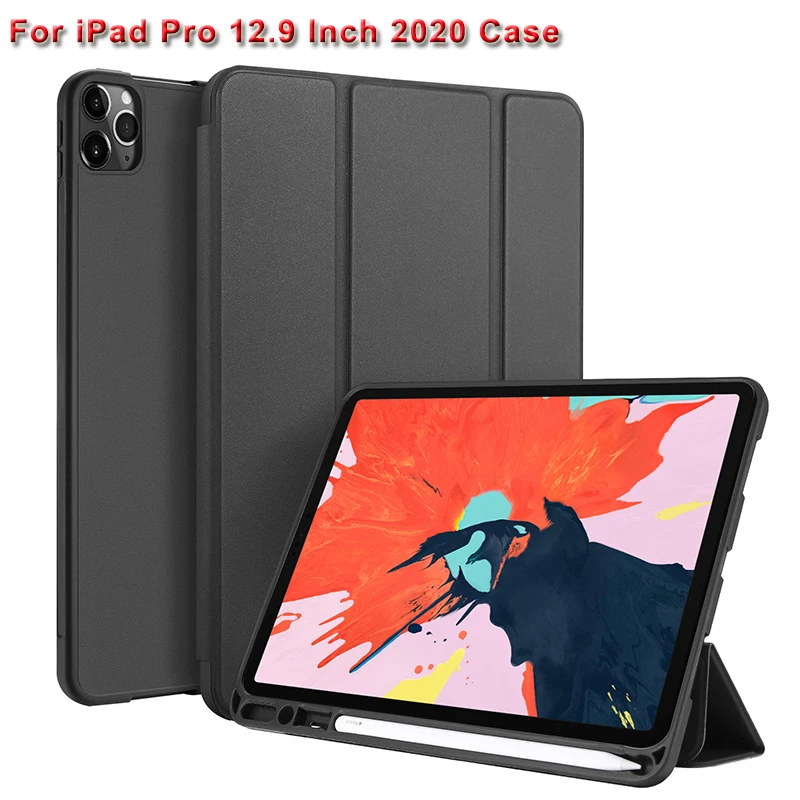 Чехол для планшета iPad Pro 12 9 чехол s 2020 откидной подставка из ПУ защитный + функция