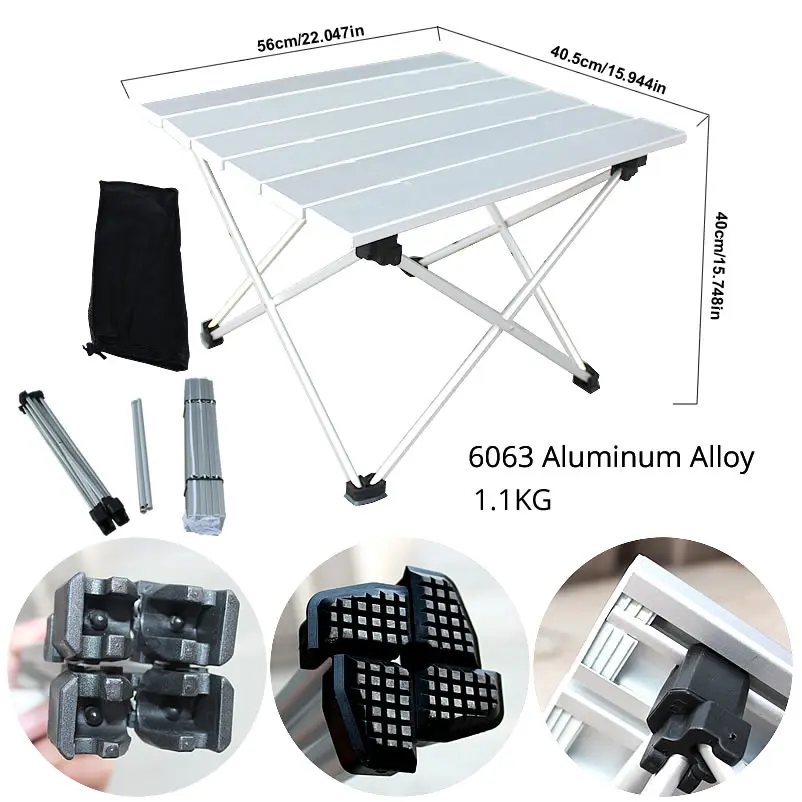 Portable Table Foldable Folding Camping Hiking Desk Traveling Outdoor Picnic New Blue Gray Pink Black Al Alloy Ultra-light
