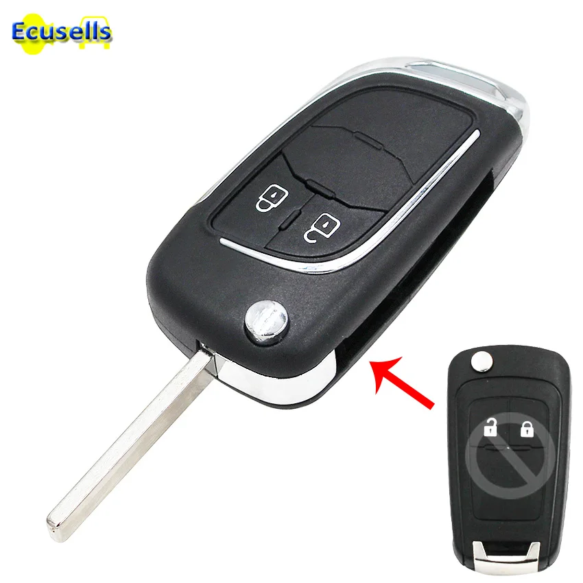 2 кнопочный раскладной флип чехол для ключей Chevrolet Aveo Cruze Camaro Equinox Malibu Uncut HU100 Blade remote