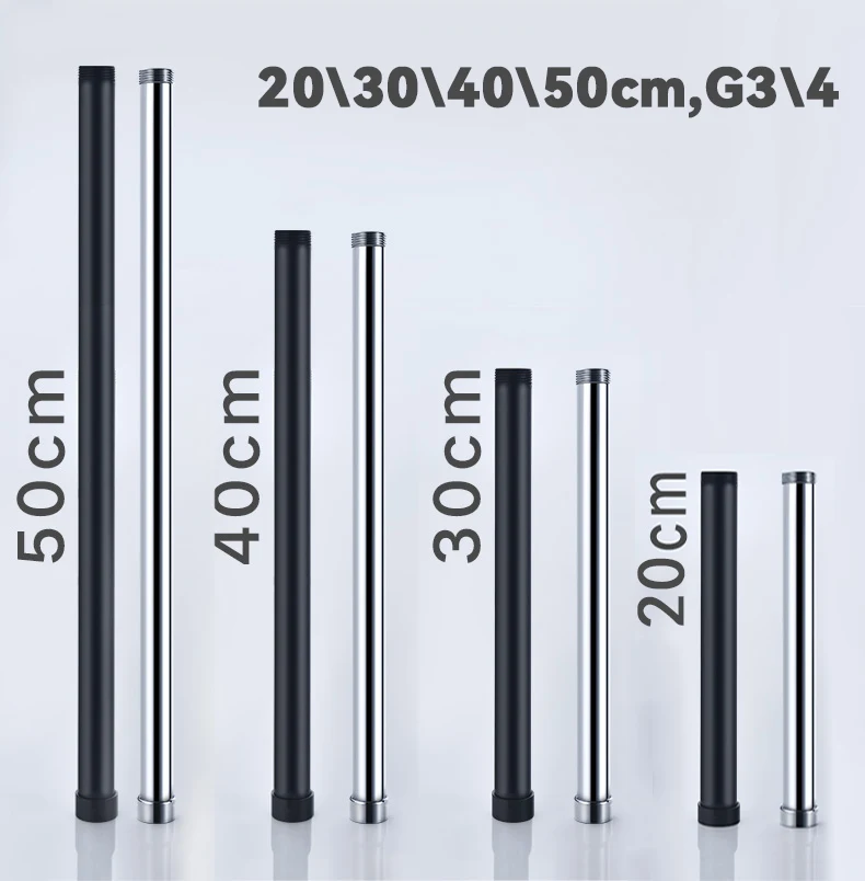 Shower Set Bathroom Extender Shower Holder Slide Bar 20/30/40/50cm Copper Plating Extension Rod Accessories shower head extender shower rod holder height adjustable shower bar