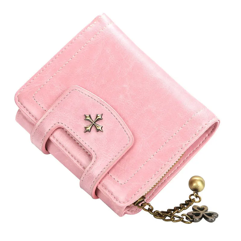 New Vintage Hasp Long Purse Ladies Wallet Women Luxury Brand Retro Zipper Leather Purses Female Wallets Woman Card Holder - Цвет: S Pink