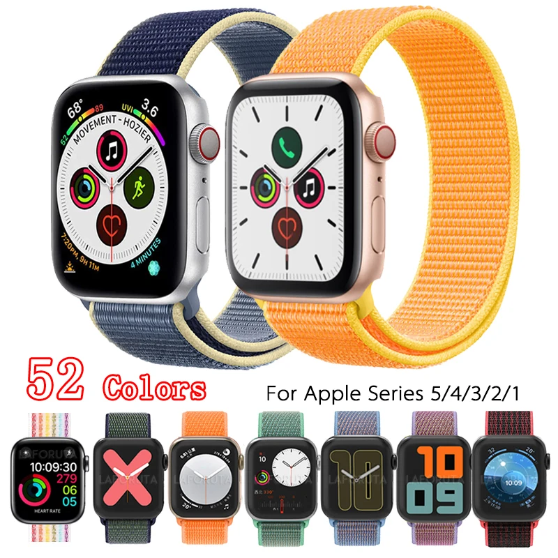 

Band For Apple Watch 44mm 40mm Strap Nylon iWatch Correa Series 5 4 3 2 Sport Loop 42mm 38mm Bracelet Watchband Accessories New