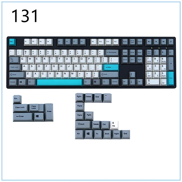 White/Gray 108 keys dye sublimated pbt keycap for mechanical keyboard Cherry Filco Ducky keycap Cherry profile Only sell keycaps - Цвет: 131