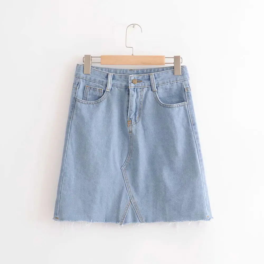 

South Korea Denim Skirt Customizable Spring And Summer Skirt New Style Korean-style Versatile High-waisted Sheath A- line Skirt