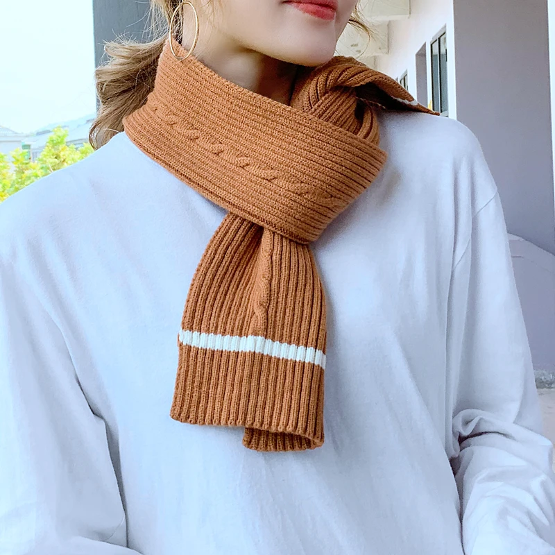 

Winter Women Small Scarf Boy And Girl's Neck Wrap Winter Children's Warm Wool Baby Neck Wrap Autumn Winter Wool Knitted Scarf