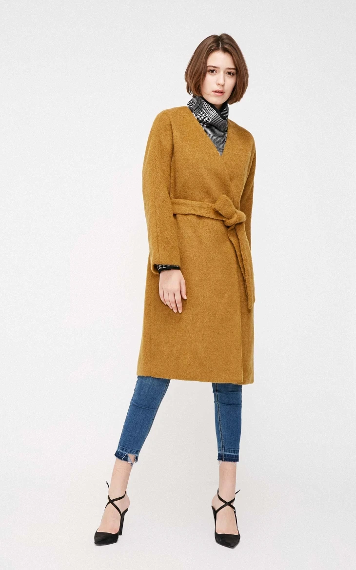 Vero Moda женское новое шерстяное пальто с v-образным вырезом и длинными рукавами | 318327532