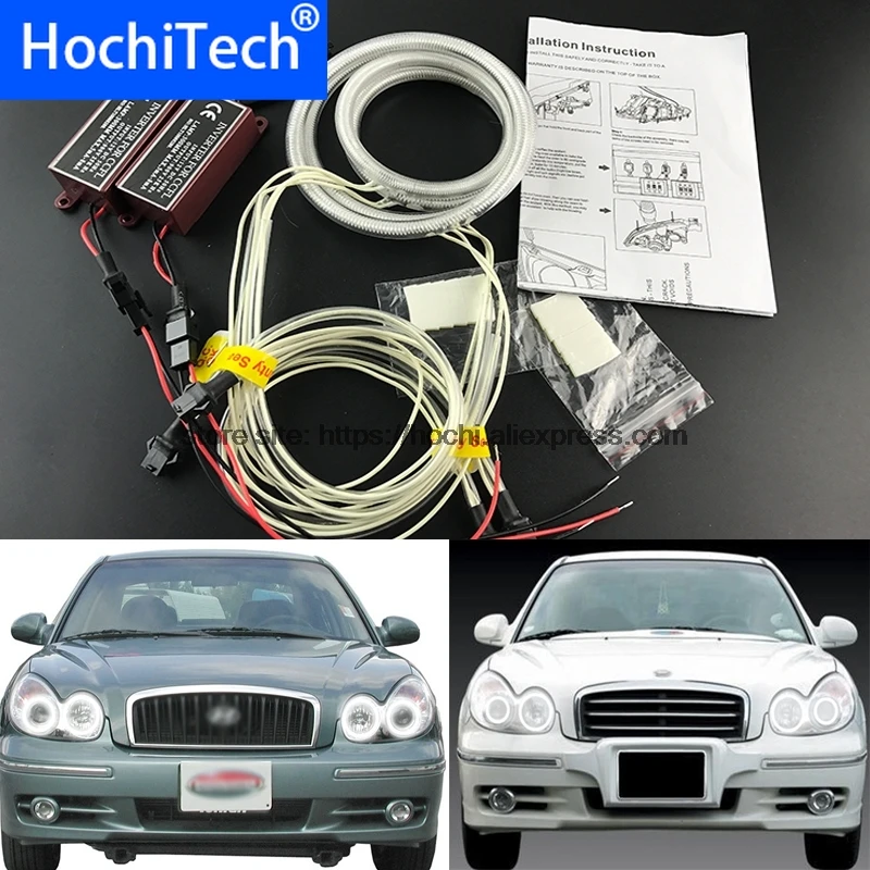 HochiTech ccfl ангельские глазки комплект белый 6000 К halo кольца фара для Hyundai Sonata 2002 2003 2004
