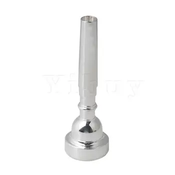 

Yibuy 3C Silver Brass Trumpet Mouthpiece B Flat for Beginner Advanced Players