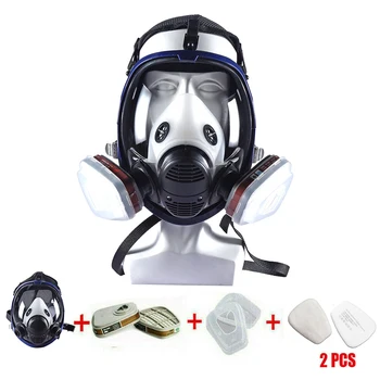 

1 Set 6800 Full Face Gas Mask 7 in 1 Suit Mask Facepiece Respirator Painting Spraying Chemical Agricultural Architectural Worker