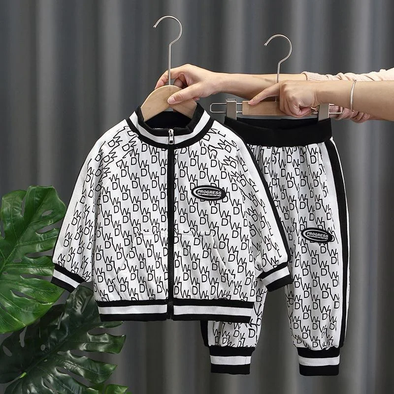 

Children's Boy 2 Piece Suit 2024 Spring New Baby Clothes Fashion Sets Clothing Casual Jacket Pants Kids Sports wear Tracksuits 5