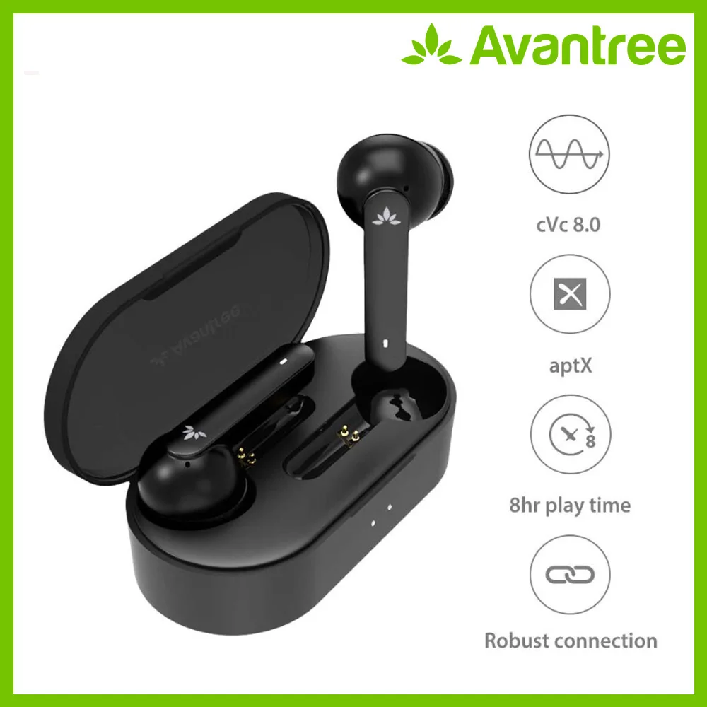 Avantree TWS120 настоящие Беспроводные наушники с 4 встроенными микрофоном и шумоподавлением CVC 6,0, Bluetooth 5,0 спортивные наушники-вкладыши