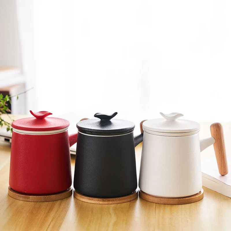 

Modern Minimalist Office Ceramic Mug with Lid Large Capacity Household Water Cup Coffee Cup Creative Filter Tea Cup Mug