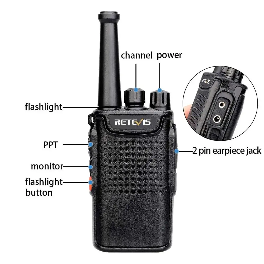 Retevis RT667 RT67 Walkie Talkie 2pcs PMR Radio PMR 446 VOX Non magnetic speaker 3000mAh Two 4