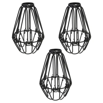 

3 Pcs Iron Bulb Guard Lamp Cage, Ceiling Fan and Light Bulb Covers, Industrial Vintage Style Hanging Pendant Light Fixture Lamp