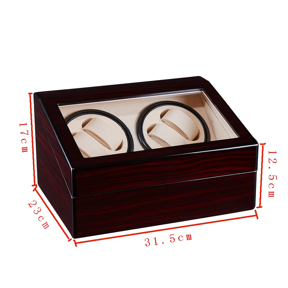 4+ 6 автоматическая коробка для намотки часов, деревянная коробка для хранения часов, коллекционный держатель, дисплей, двойная головка, бесшумная коробка для мотора