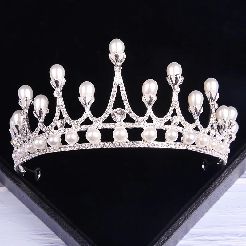 

AliExpress Bride Crown Headdress Man-made Diamond Pearl New Style Korean Style Wedding White Wedding Dress Ornament Marriage Hai