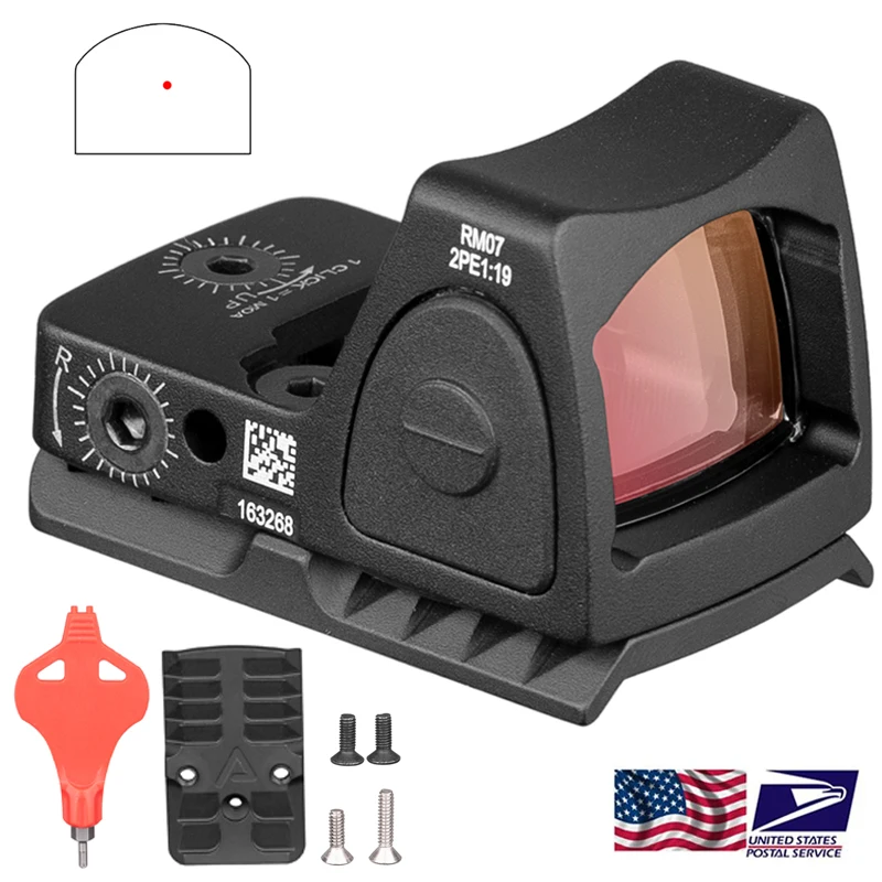 Mini RMR Red Dot Sight Collimator Base Glock /Handgun Reflex Sight Scope Fit 20mm Weaver Rail For Airsoft / Hunting Rifle