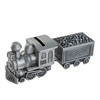 

Creative Safe Piggy Bank Metal Coal Train Money Box Keep Your Coins Desktop Decoration