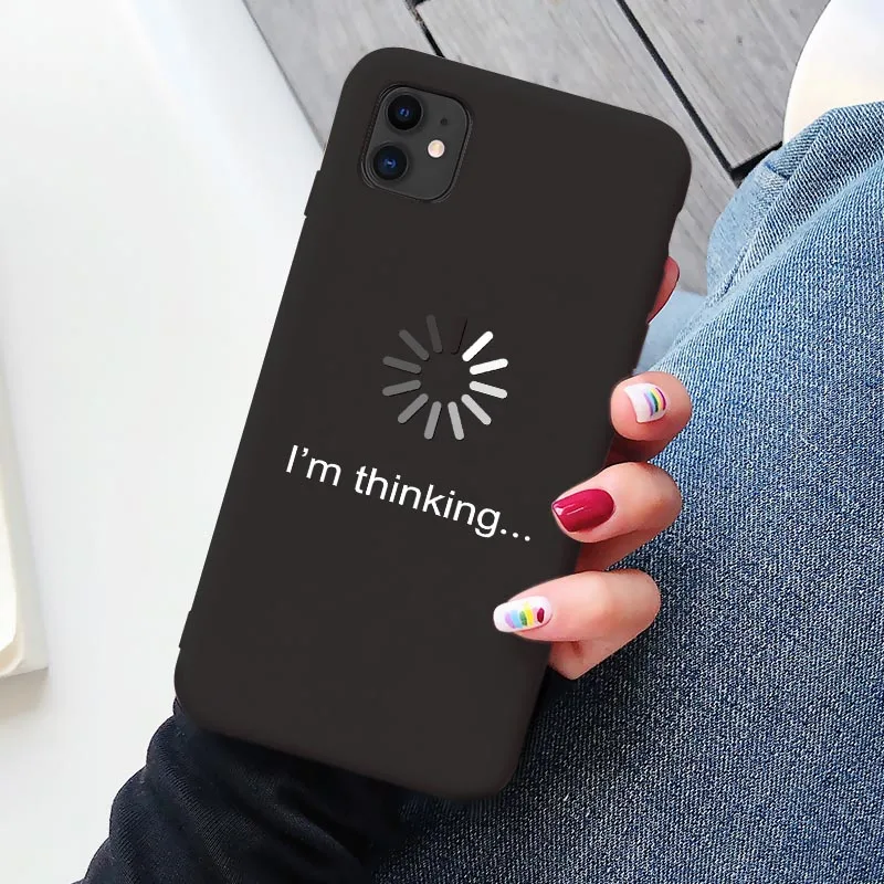 Чехол для телефона с надписью think I'm iPhone 11 Pro Max XS MAX X XR 6 6S 7 8 Plus мягкий матовый