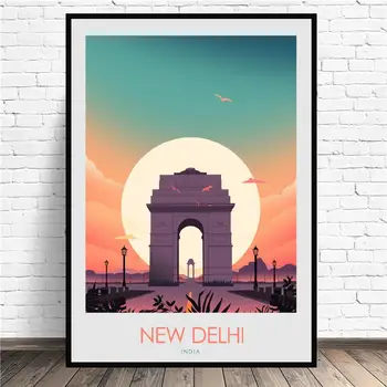 

New Delhi Travel Art Canvas Poster Print Home Decor Painting No Frame