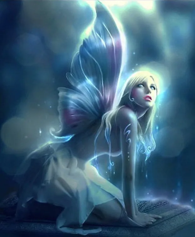 JMINE Div 5D butterfly Elf Fairy Full Diamond Painting cross stitch kits art High Quality Portrait 3D paint by diamonds | Дом и сад